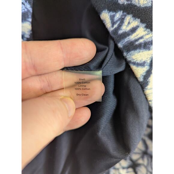 Talbots Printed Swing Blazer Womens 12 Petite Blue Tie Dye Florals Retro Office - Picture 4 of 6